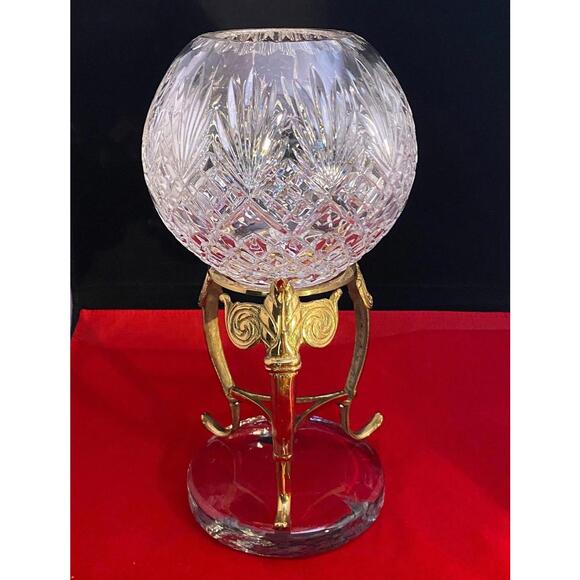 Vintage Rose Bowl, Crystal Rose Bowl, Vintage Blown Glass Bowl, Crystal Holder - Picture 2 of 4